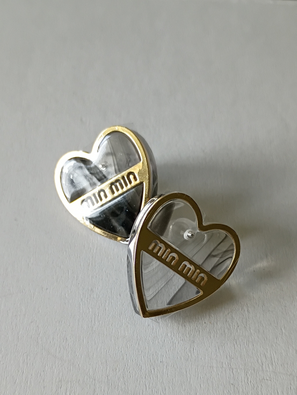 New Gold Tone Heart Stud Earrings